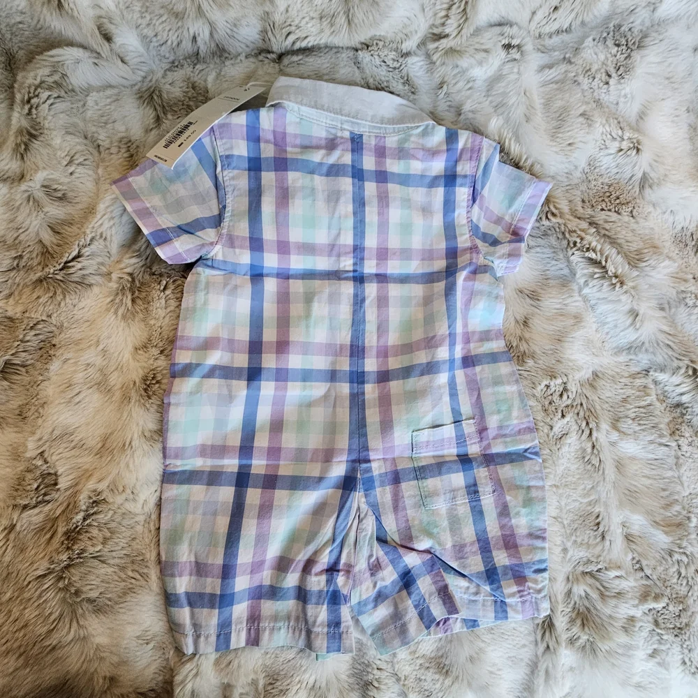 Janie‎ and Jack Blue and Purple Plaid One Piece